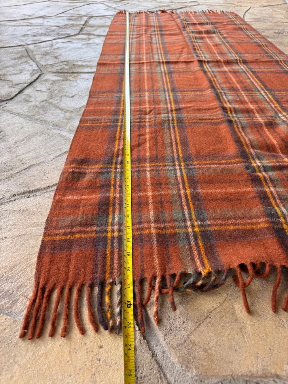 The Tartan Blanket Co. Recycled Wool Plaid Throw Blanket 29x73 Monogram D